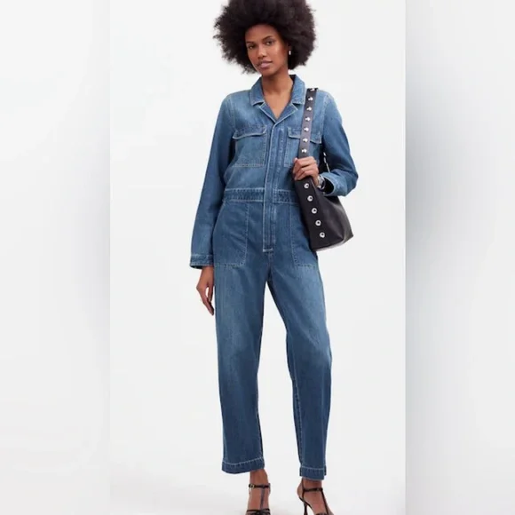 NWT Madewell Utility Coveralls Blue Denim - Picture 1 of 14